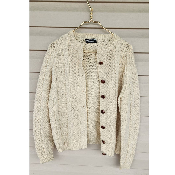 Wallis Woollen Mill Sweaters - Vintage Wallis Woollen Mill West Wales Fisherman Wool Sweater Size Medium Large